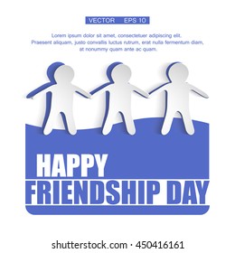 Vector illustration card with colourful text for friendship day.