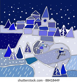 Vector illustration, card concept,background, christmas holiday