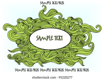 vector illustration card with decorative grass ornament