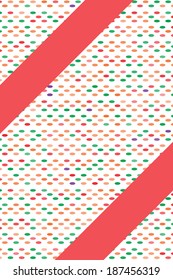 Vector illustration. Card design with dots and frame.