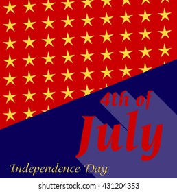 Vector illustration or card design for fourth of july, independence day of America.