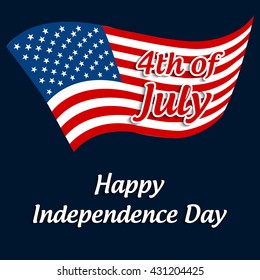 Vector illustration or card design for fourth of july, independence day of America.
