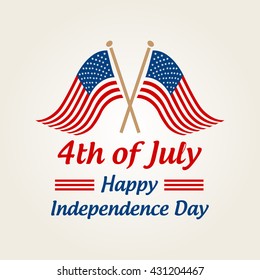 Vector illustration or card design for fourth of july, independence day of America.