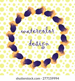 Vector illustration. Card design for invitations and greetings.Watercolor design of flowers.