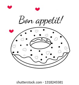 Vector illustration of a card with donuts