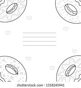 Vector illustration of a card with donuts