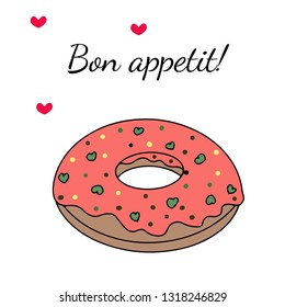 Vector illustration of a card with donuts