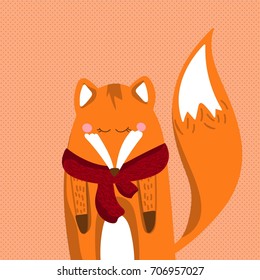 Vector illustration card with a fox