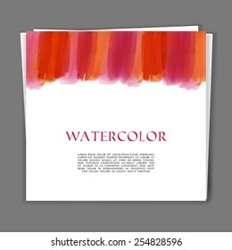 Vector illustration of Card with Hand painted watercolor texture