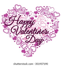 Vector illustration. Card with hearts. Holiday background.