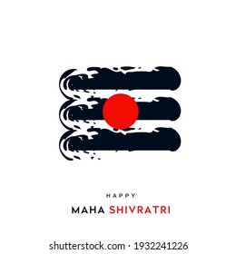 Vector illustration of card for Hindu festival Maha Shivratri. Mahadev Tilak sign.