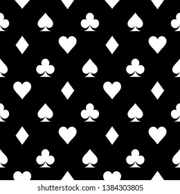 Vector illustration. Card icon pattern wallpaper vector background. Card suits seamless pattern.