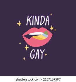 Vector illustration card with LGBTQ community symbols and quote. Pride Month decorations