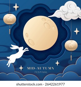 Vector illustration card for Mid-Autumn festival.