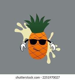 vector illustration card of pineapple fruit 