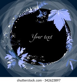 Vector illustration. Card with place for your text. Frame of leaves. Template for banner,postcards, invitations, greeting cards and so on