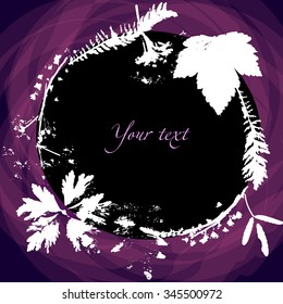Vector illustration. Card with place for your text. Frame of leaves. Template for banner,postcards, invitations, greeting cards and so on