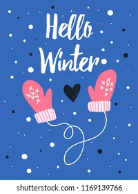 Vector illustration for card or poster, print on clothes. New Year's and Christmas.