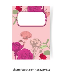 Vector illustration of  card with roses