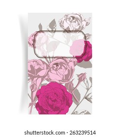 Vector illustration of  card with roses