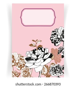 Vector illustration of  card with roses