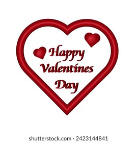 Vector illustration of a card or sticker with the lettering "happy valentines day"