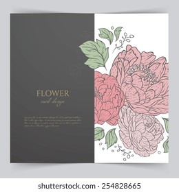 Vector illustration of Card template with floral