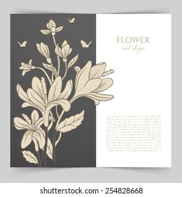 Vector illustration of Card template with floral