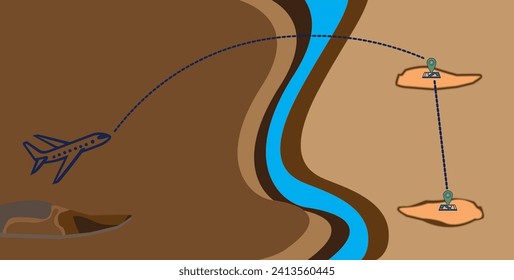 vector, illustration, card, travel, concept, background, banner, creative, poster, shadow