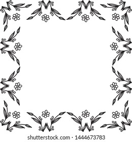 Vector illustration card for various pattern leaf flower frame