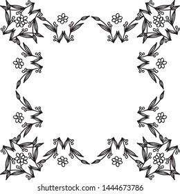 Vector illustration card for various pattern leaf flower frame