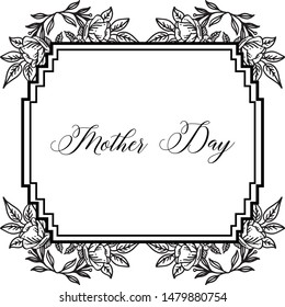 Vector illustration card your are great with various pattern art leaf floral frame