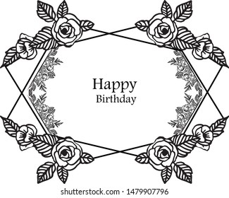 Vector illustration card your are great with pattern leaf flower frame
