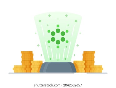Vector illustration of cardano mining. Earnings online.