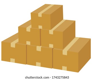 Vector illustration of cardboard box . 