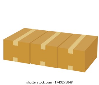 Vector illustration of cardboard box . 