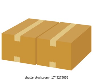 Vector illustration of cardboard box . 