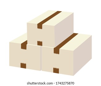 Vector illustration of cardboard box . 