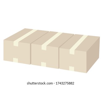 Vector illustration of cardboard box . 