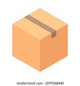 Vector Illustration of cardboard box. Can be used as a icon