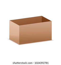 Vector illustration. Cardboard box. mockup for design.