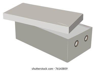 Vector illustration of cardboard box under the white background