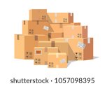 Vector illustration. Cardboard boxes isolated on white background.