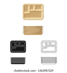 Vector illustration of cardboard  and container symbol. Set of cardboard  and tray stock vector illustration.