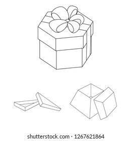 Vector illustration of cardboard and delivery  icon. Set of cardboard and label stock vector illustration.