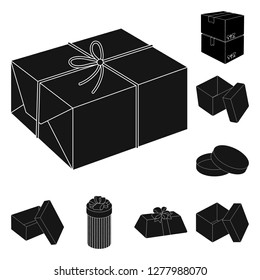 Vector illustration of cardboard and delivery  logo. Collection of cardboard and label stock vector illustration.