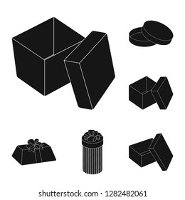 Vector illustration of cardboard and delivery  logo. Set of cardboard and label stock symbol for web.