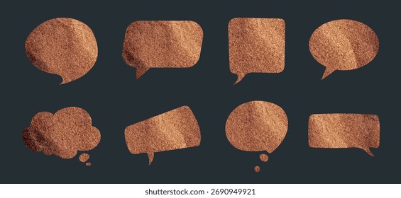 Ilustración vectorial del conjunto de discurso de burbujas de caja de cartón