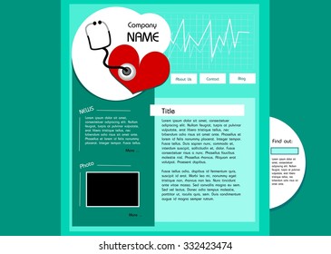 Vector illustration for cardio web sites - editable template