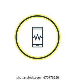Vector Illustration Of Cardiogram Signals Outline. Beautiful Health Element Also Can Be Used As Phone Monitor  Element.